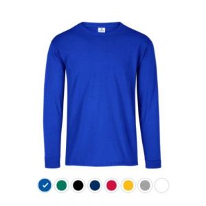 PLAYERA PESO COMPLETO CUELLO REDONDO MANGA LARGA PARA CABALLERO COLORES EEG